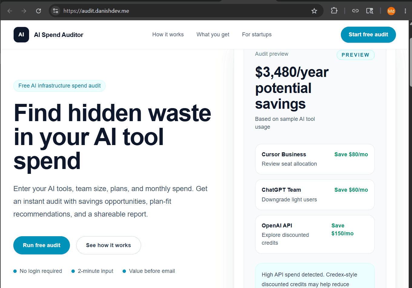 AI Spend Auditor preview